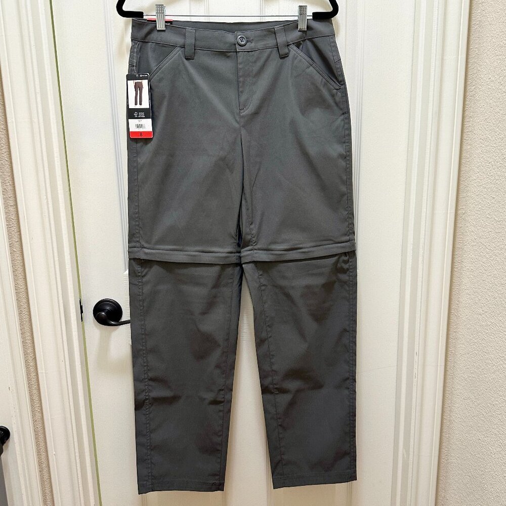 Eddie Bauer Women's Convertible Pant Size 8 Grey Adjustable Length UPF 50+ (NEW)